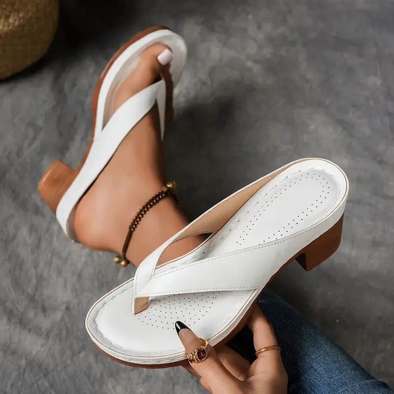 Zalika | Block Heel Flip Flop Sandals