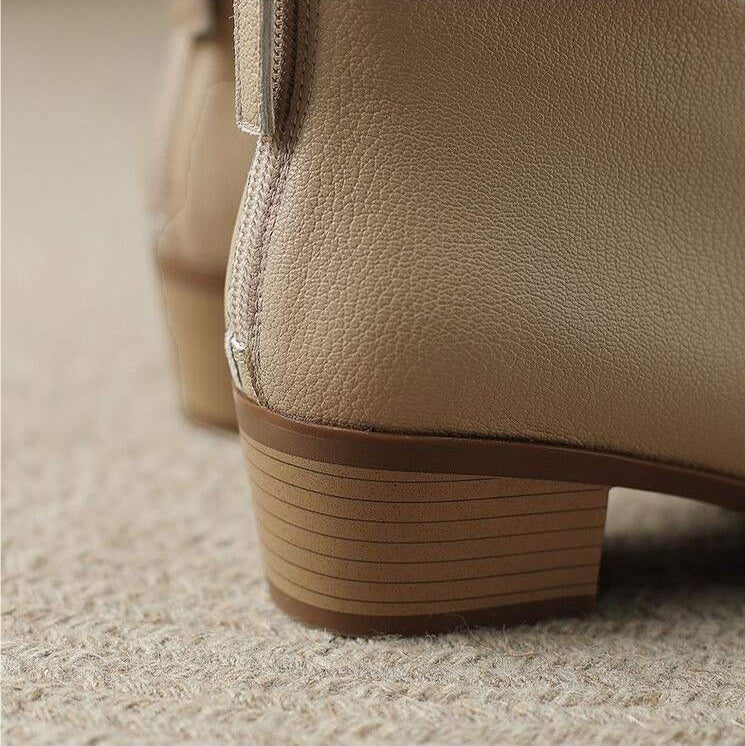 Angelina | Pointed Toe Block Heel Ankle Boots