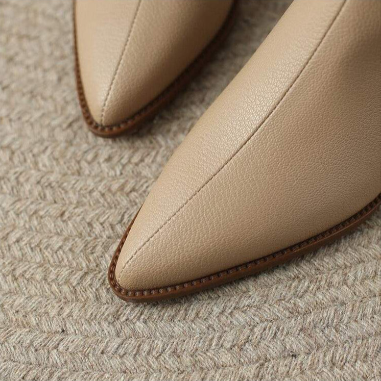 Angelina | Pointed Toe Block Heel Ankle Boots