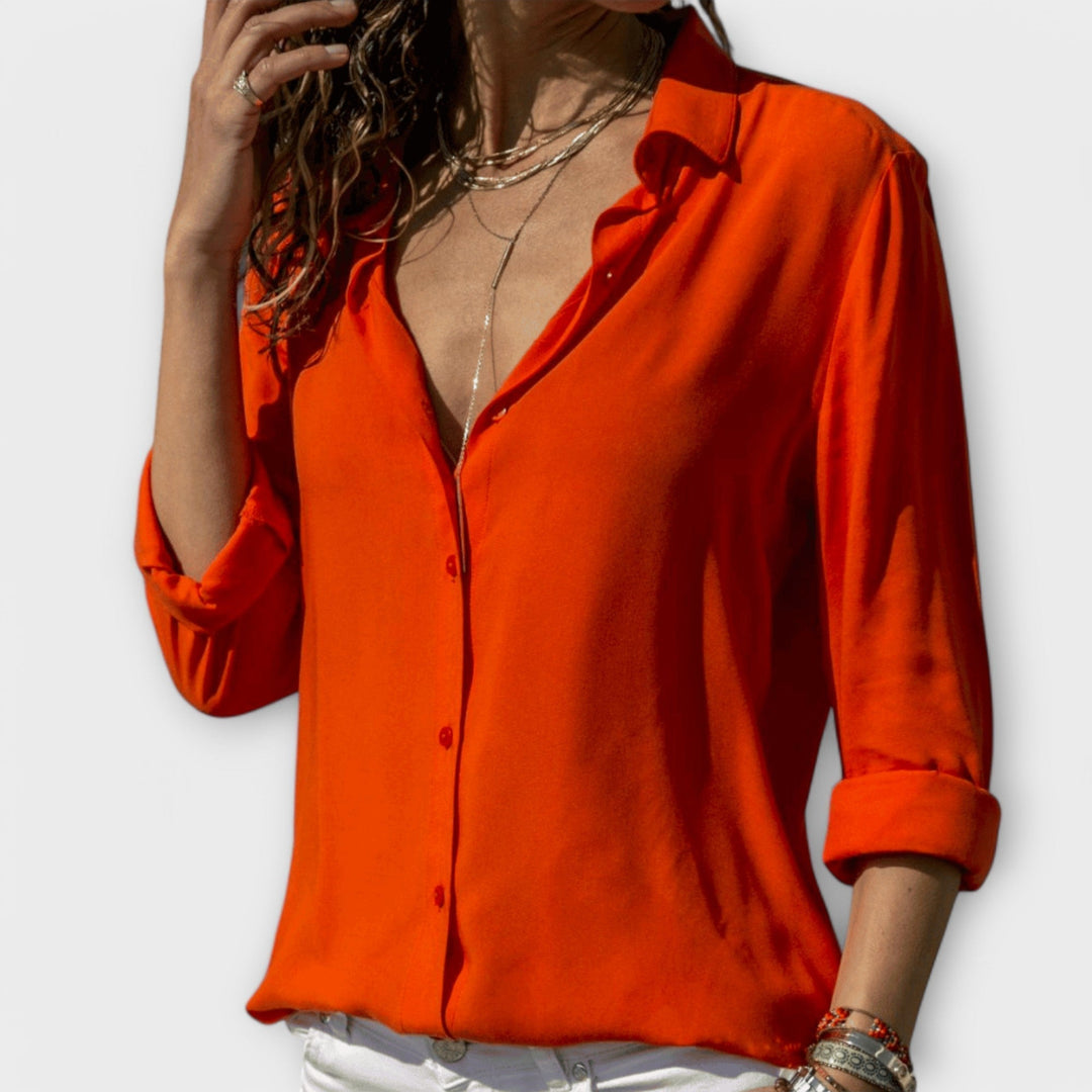 Micaela | Button-Up Blouse with Collared Neckline