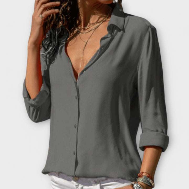 Micaela | Button-Up Blouse with Collared Neckline