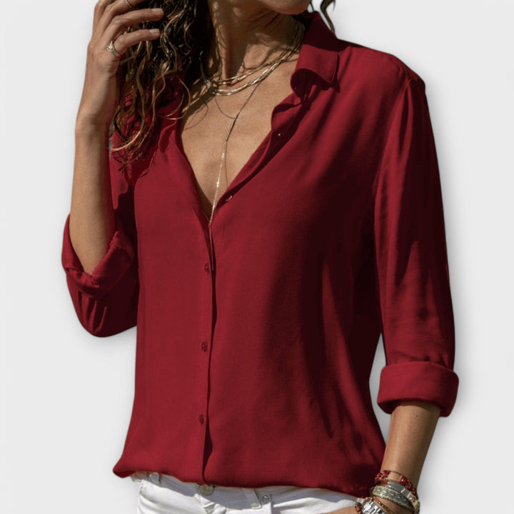 Micaela | Button-Up Blouse with Collared Neckline