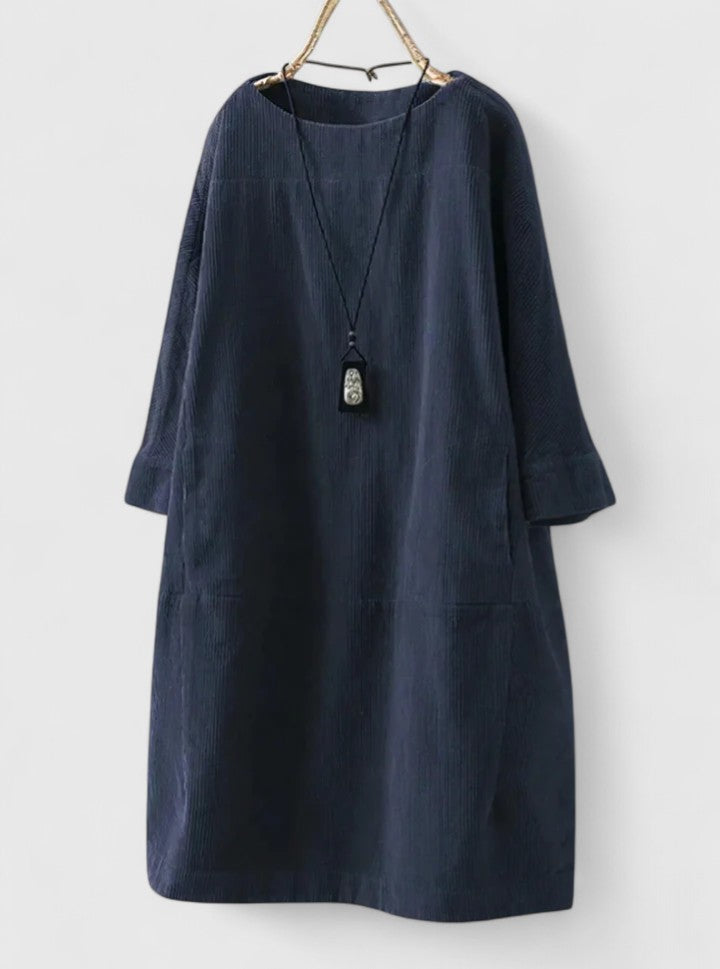 Fiadh | Corduroy Midi Dress with Pockets