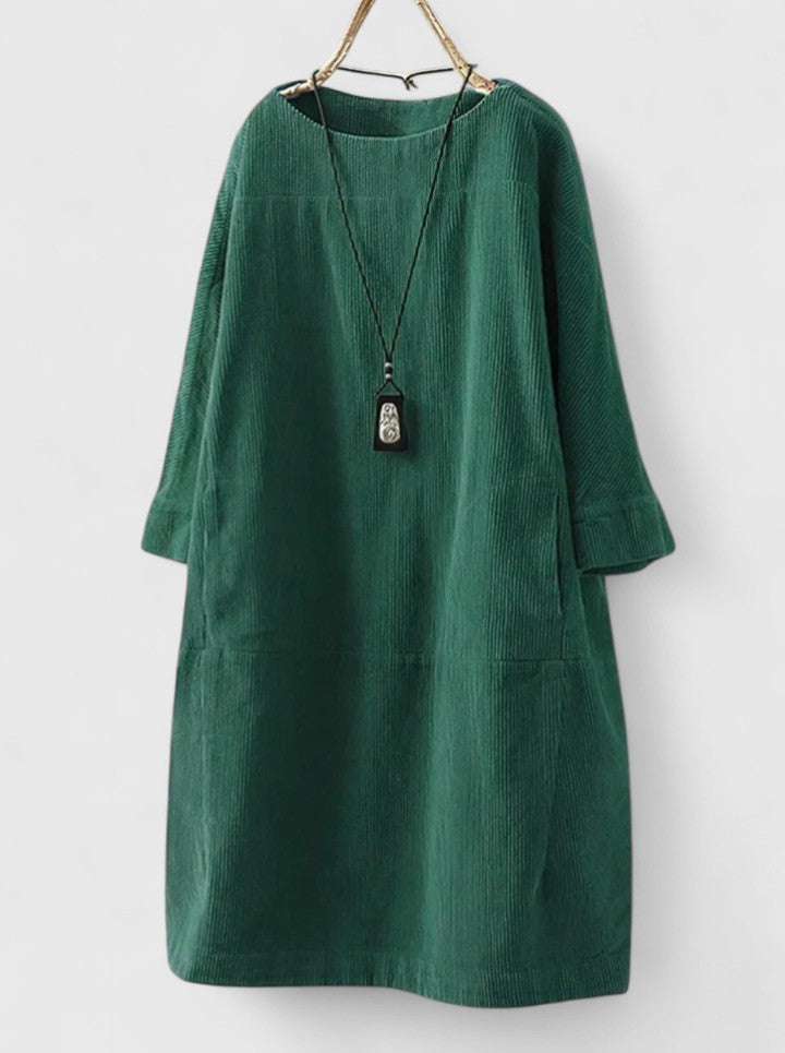 Fiadh | Corduroy Midi Dress with Pockets