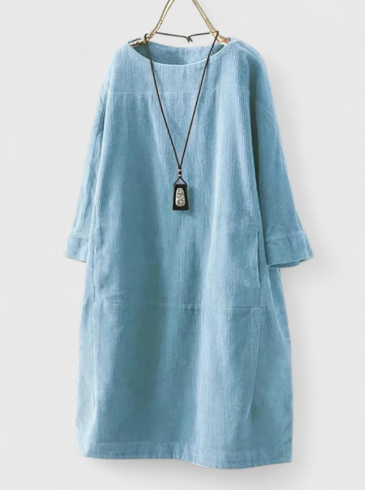 Fiadh | Corduroy Midi Dress with Pockets