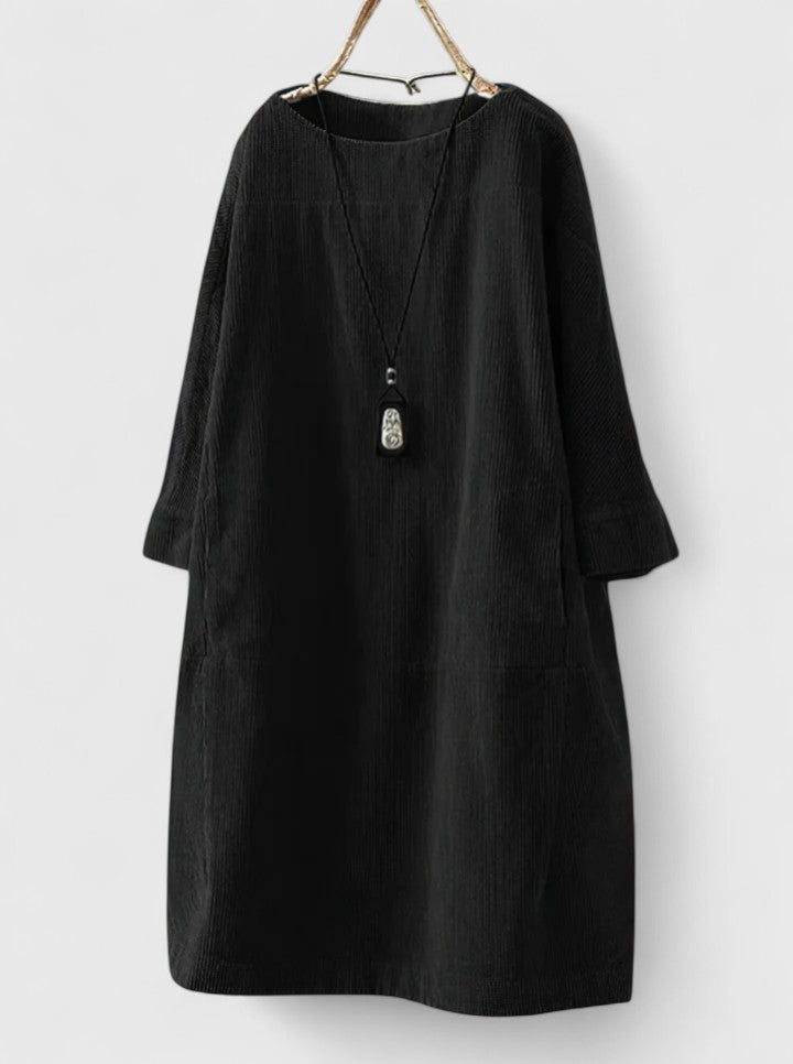 Fiadh | Corduroy Midi Dress with Pockets