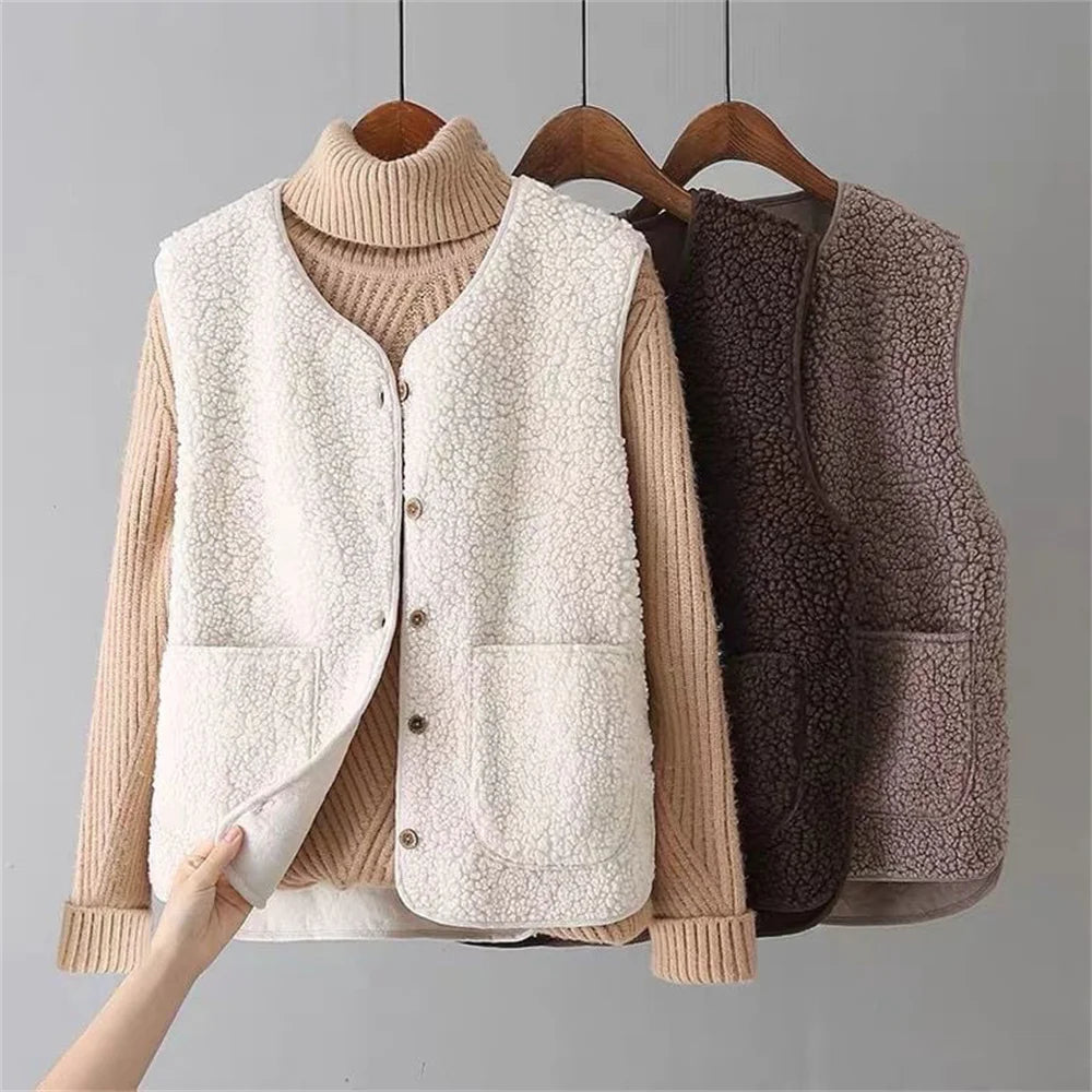 Faith | Sherpa Fleece Vest with Pockets