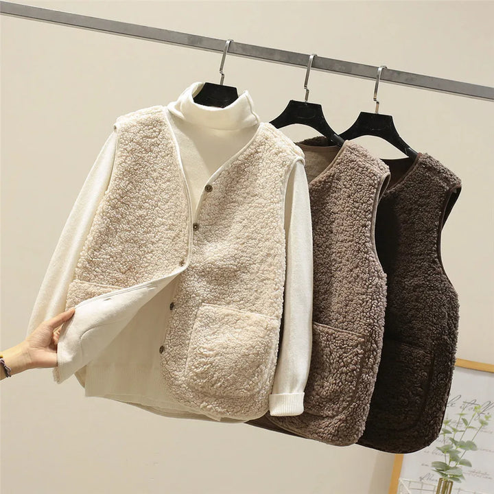 Faith | Sherpa Fleece Vest with Pockets