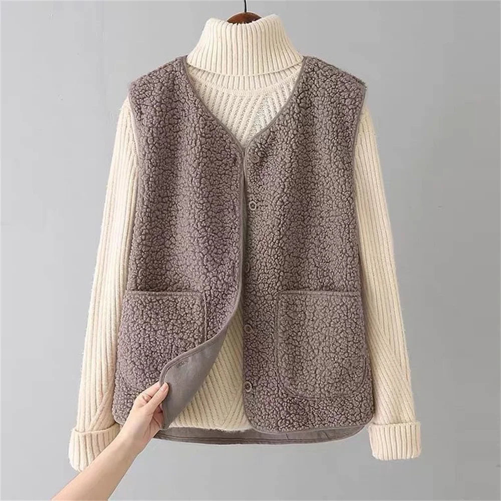 Faith | Sherpa Fleece Vest with Pockets