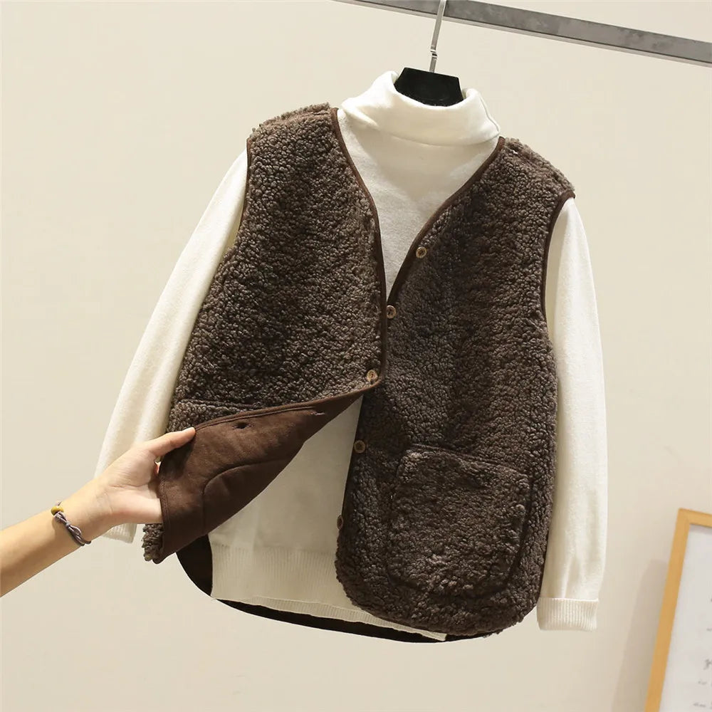 Faith | Sherpa Fleece Vest with Pockets