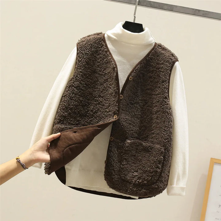 Faith | Sherpa Fleece Vest with Pockets