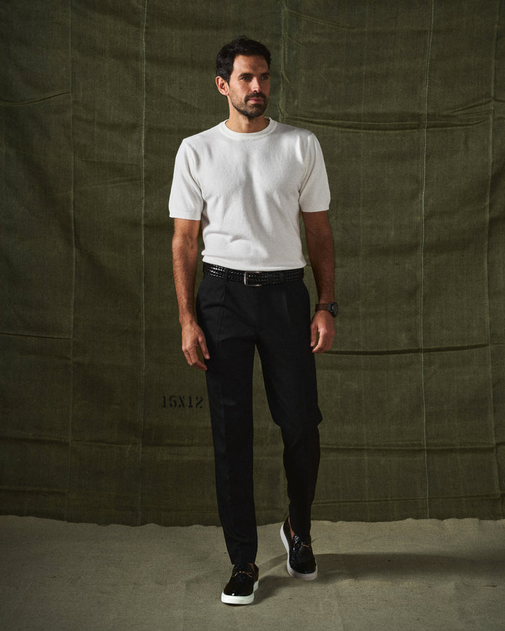 Collin | Textured Loafers Metal Bar Detail