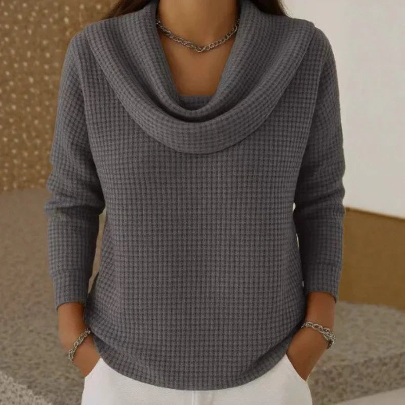 Jessie | Cowl Neck Waffle Knit Sweater