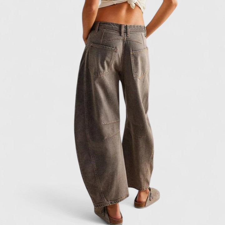 Betsy | Wide Leg Barrel Jeans with Pockets