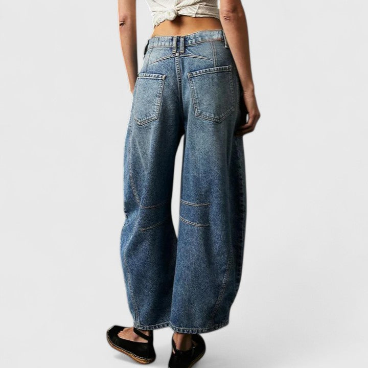 Betsy | Wide Leg Barrel Jeans with Pockets