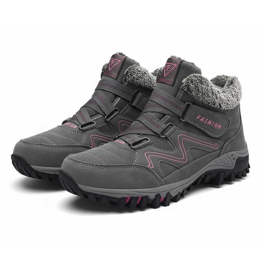 Hilda | Fleece-Lined Faux Fur Boots with Strap