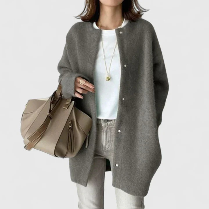 Reva | Oversized Button-Up Cardigan with Long Sleeves