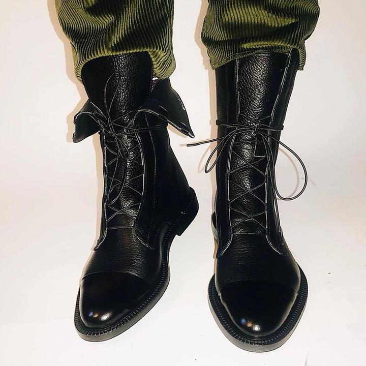 Sanaa | Lace-Up Ankle Boots with Block Heel