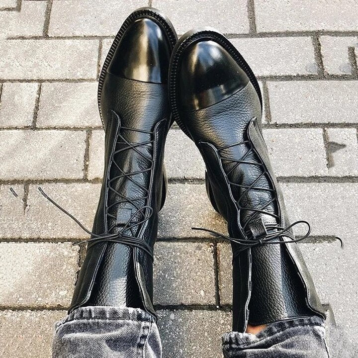 Sanaa | Lace-Up Ankle Boots with Block Heel