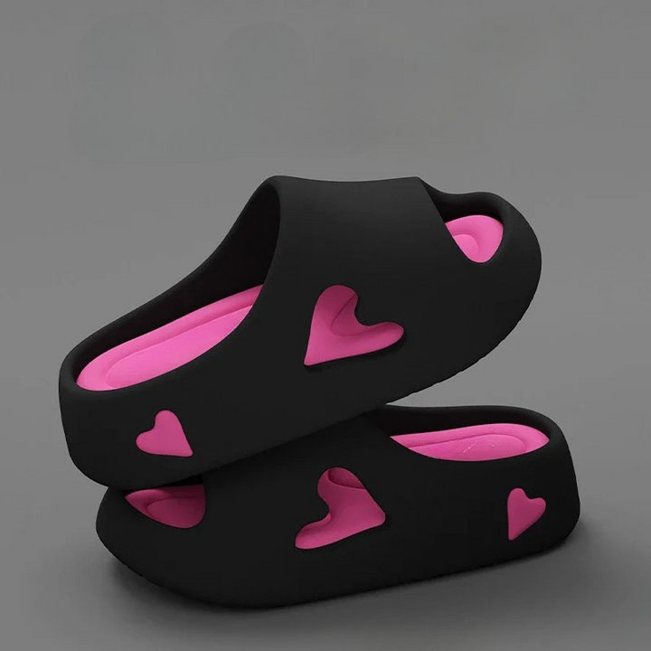 Queenie | Heart Cutout Platform Slide Sandals