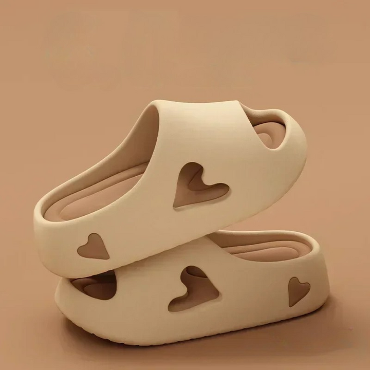 Queenie | Heart Cutout Platform Slide Sandals
