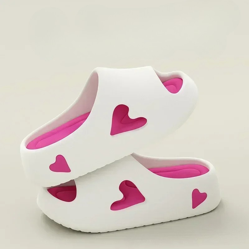 Queenie | Heart Cutout Platform Slide Sandals