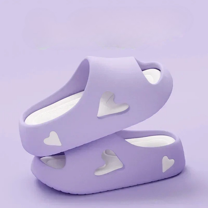 Queenie | Heart Cutout Platform Slide Sandals