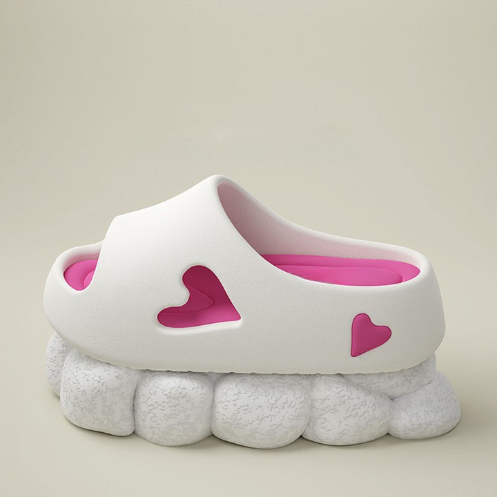 Queenie | Heart Cutout Platform Slide Sandals