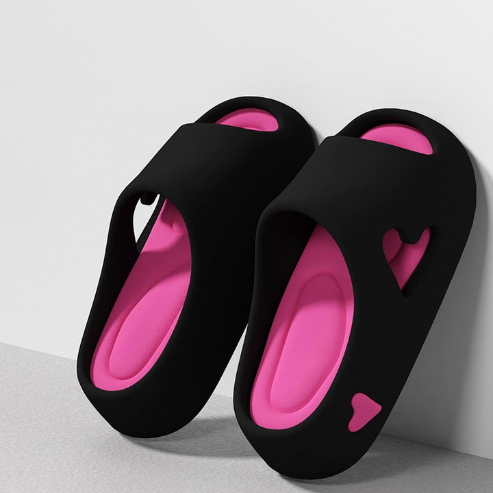 Queenie | Heart Cutout Platform Slide Sandals