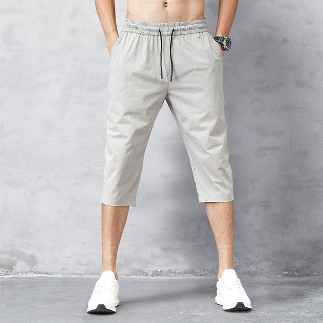 Abraham | Drawstring Waist Knee-Length Shorts