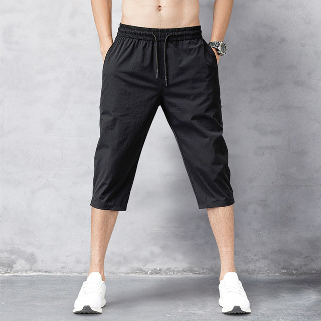 Abraham | Drawstring Waist Knee-Length Shorts
