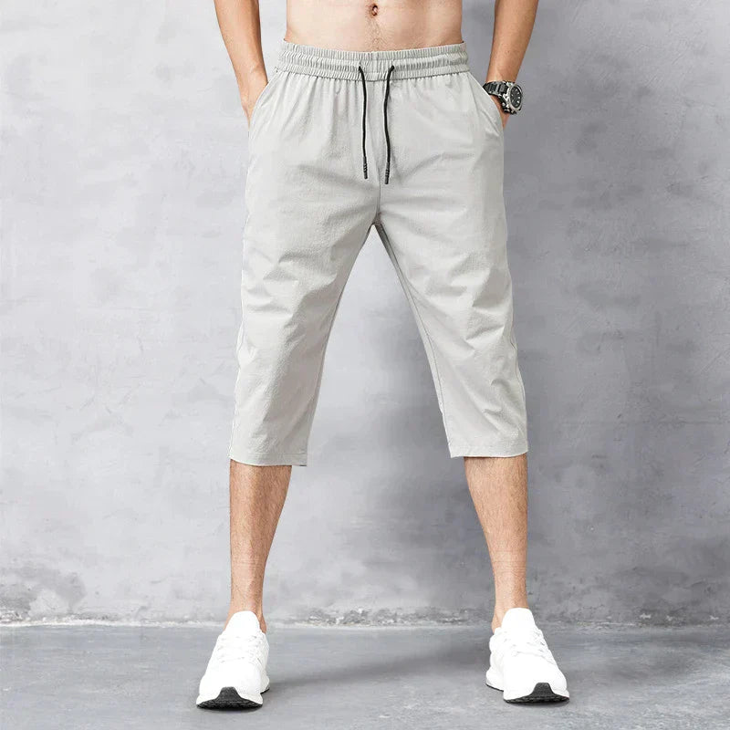 Abraham | Drawstring Waist Knee-Length Shorts