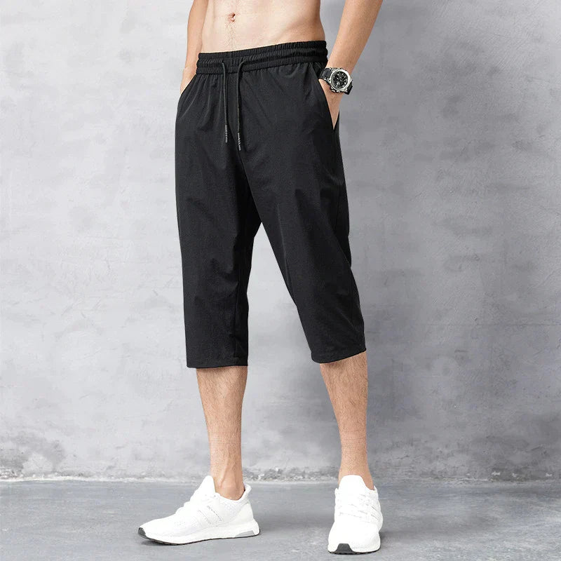 Abraham | Drawstring Waist Knee-Length Shorts