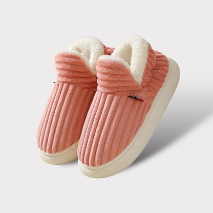 Amberly | Corduroy Faux Fur Slippers with Plush Lining