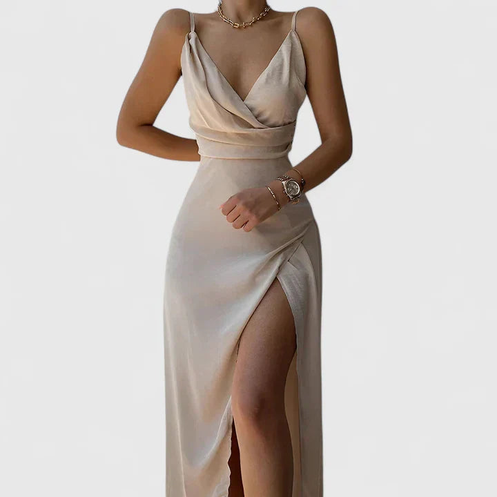 Tatum | Satin Slip Dress with Thigh Slit