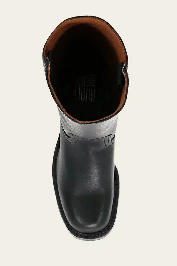 Stefania | Tall Leather Block Heel Boots