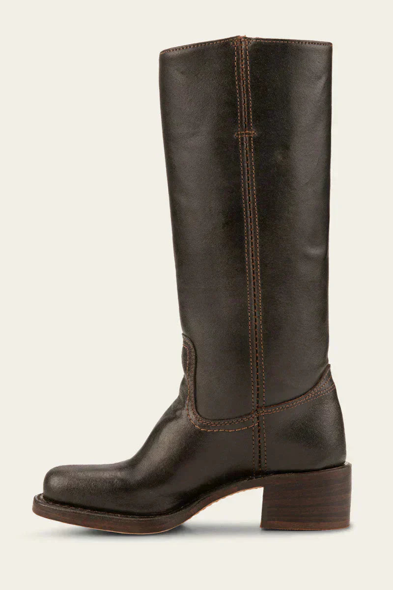 Stefania | Tall Leather Block Heel Boots