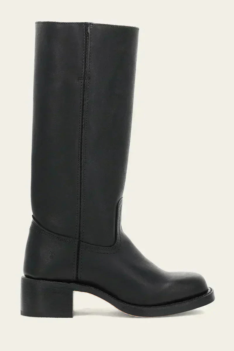 Stefania | Tall Leather Block Heel Boots