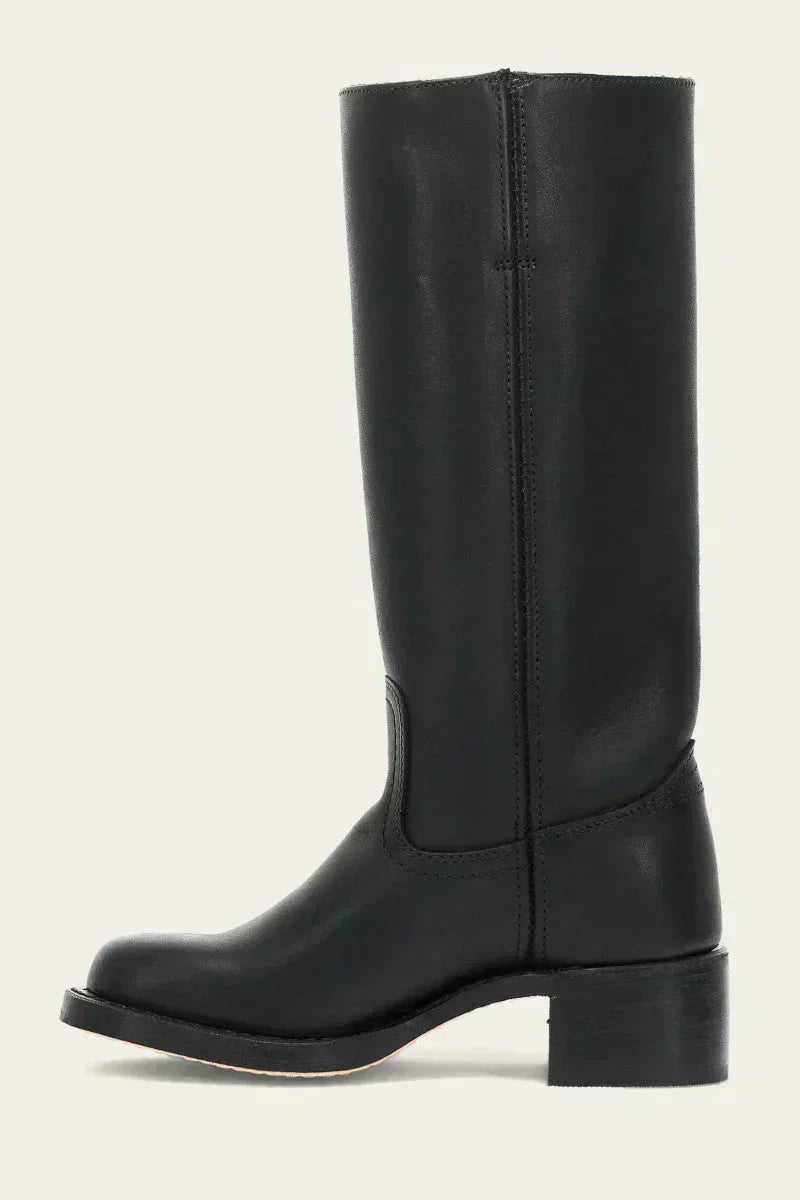 Stefania | Tall Leather Block Heel Boots