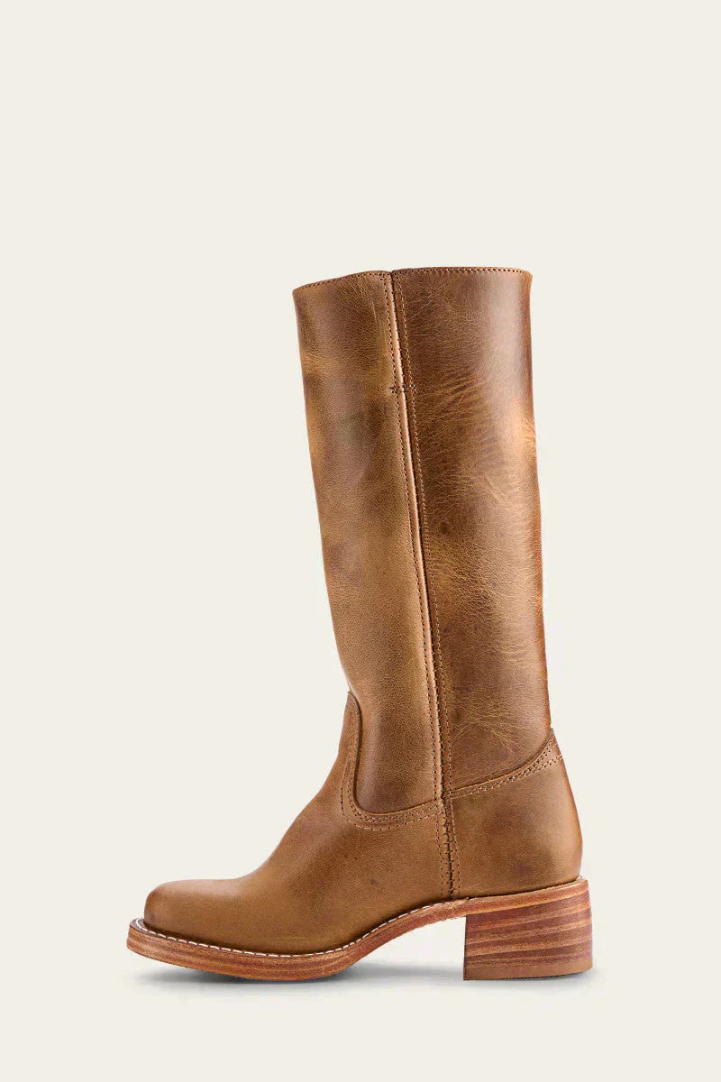 Stefania | Tall Leather Block Heel Boots