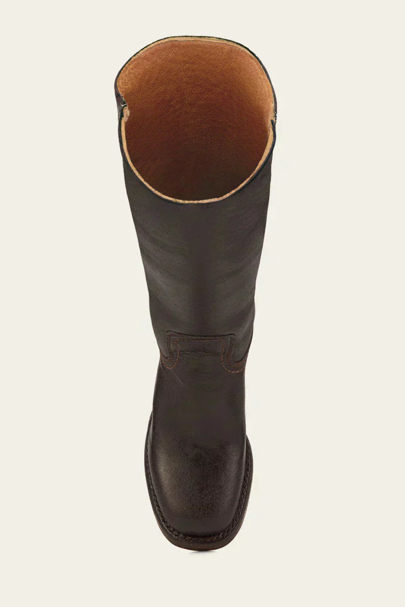 Stefania | Tall Leather Block Heel Boots