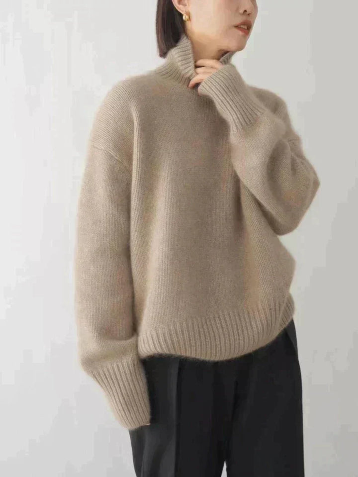 Alfreda | Oversized Turtleneck Sweater with Ribbed Cuffs