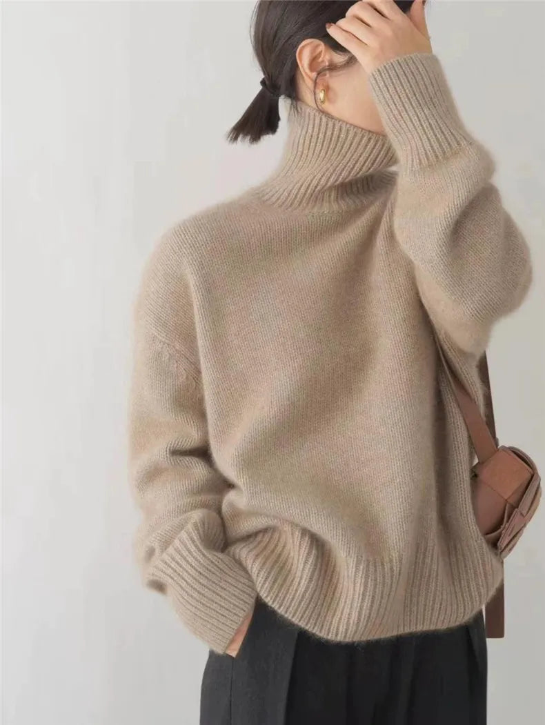 Alfreda | Oversized Turtleneck Sweater with Ribbed Cuffs
