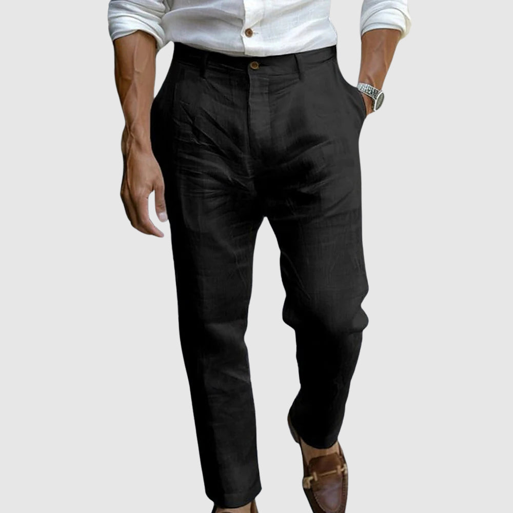 Damian | Straight Leg Button Waist Trousers