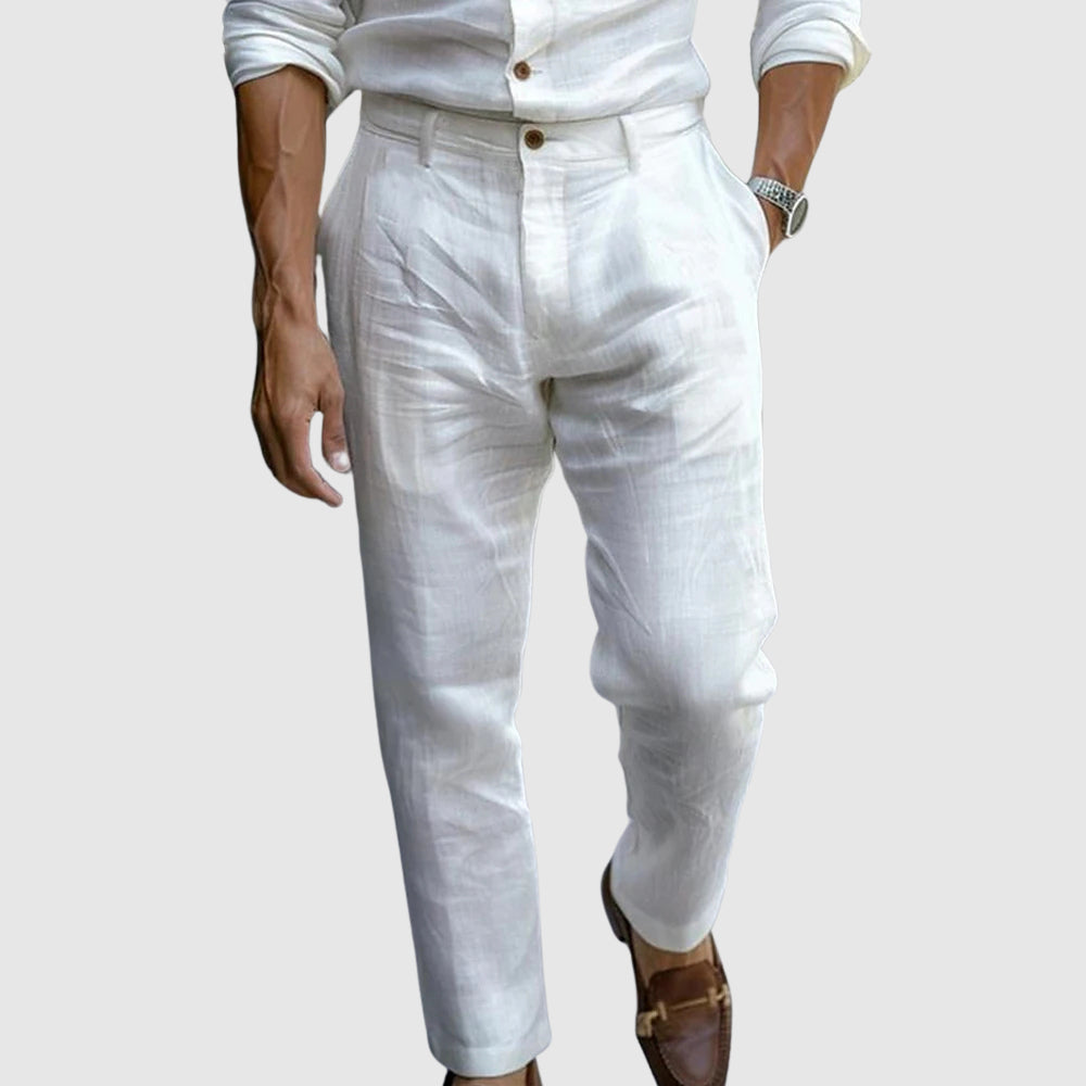 Damian | Straight Leg Button Waist Trousers