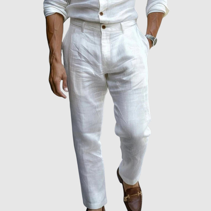 Damian | Straight Leg Button Waist Trousers