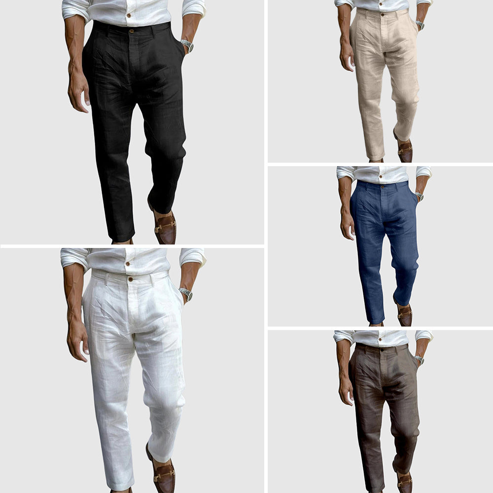Damian | Straight Leg Button Waist Trousers
