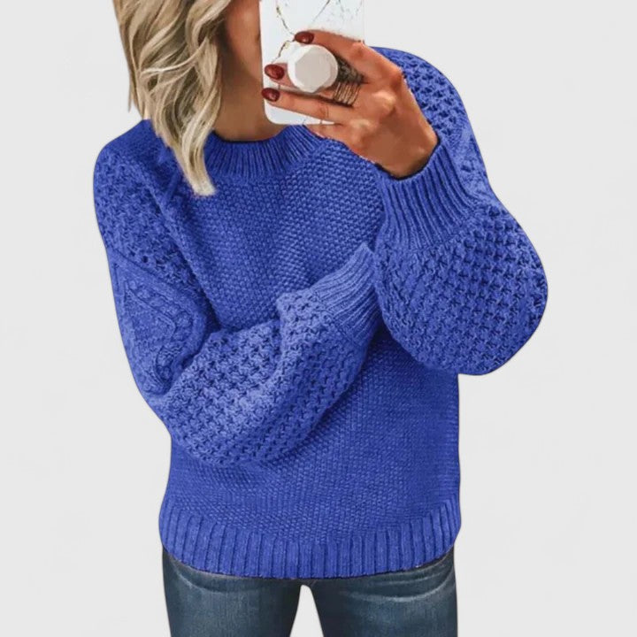 Ashley | Chunky Knit Mock Neck Sweater