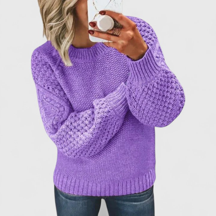 Ashley | Chunky Knit Mock Neck Sweater