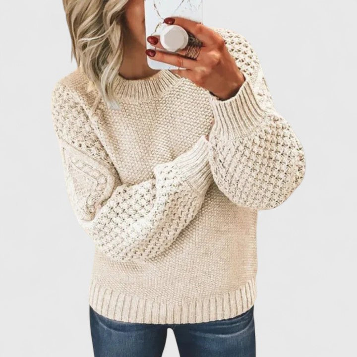 Ashley | Chunky Knit Mock Neck Sweater